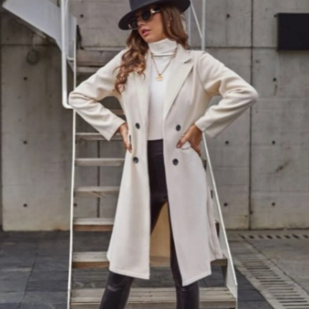 Double Breasted Lapel Collar Overcoat